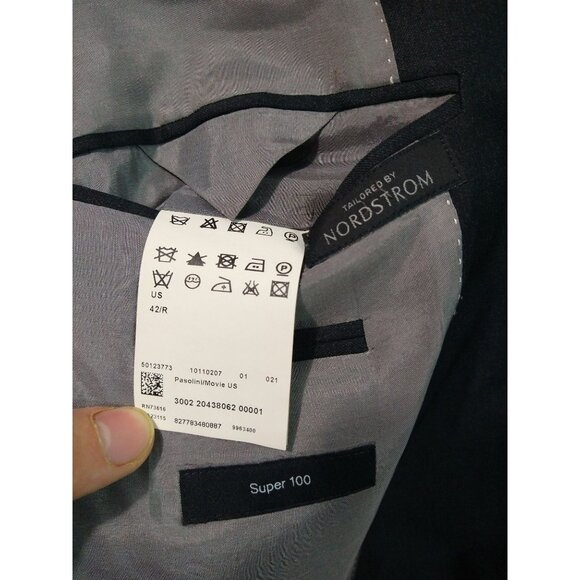 Boss Hugo Blazer Mens 42R Gray Wool Super 100 Sport Coat Suit Jacket 2 Button - Picture 9 of 13